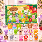 24-Day Christmas Advent Calendar – Cute Animal Slow Rising Squishy Surprise Box