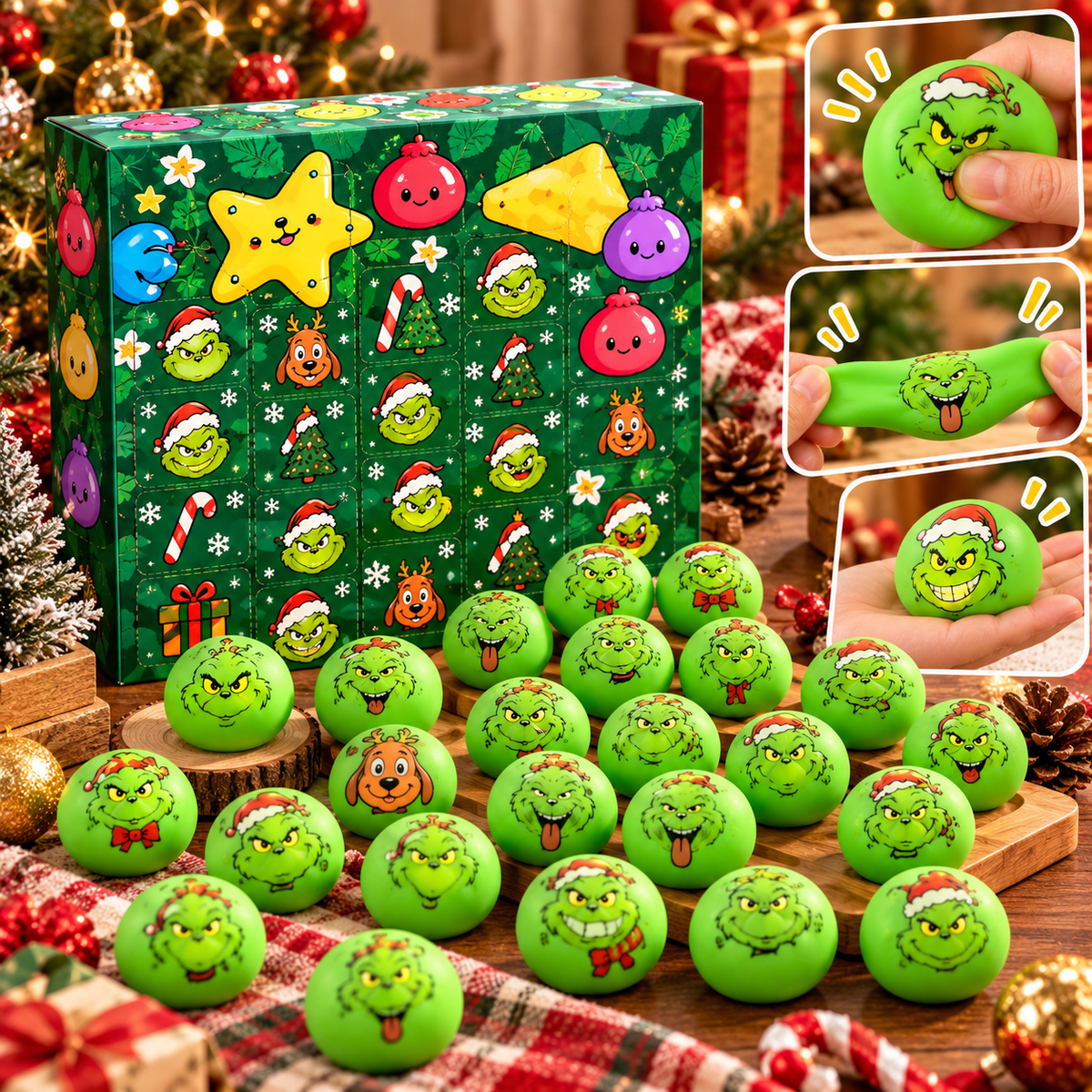 Christmas Green Monster Squishy Advent Calendar Mystery Box