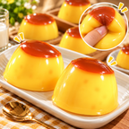 Caramel Pudding Squishy – Realistic TPR Dessert Sensory Squeeze Toy with Soft Texture
