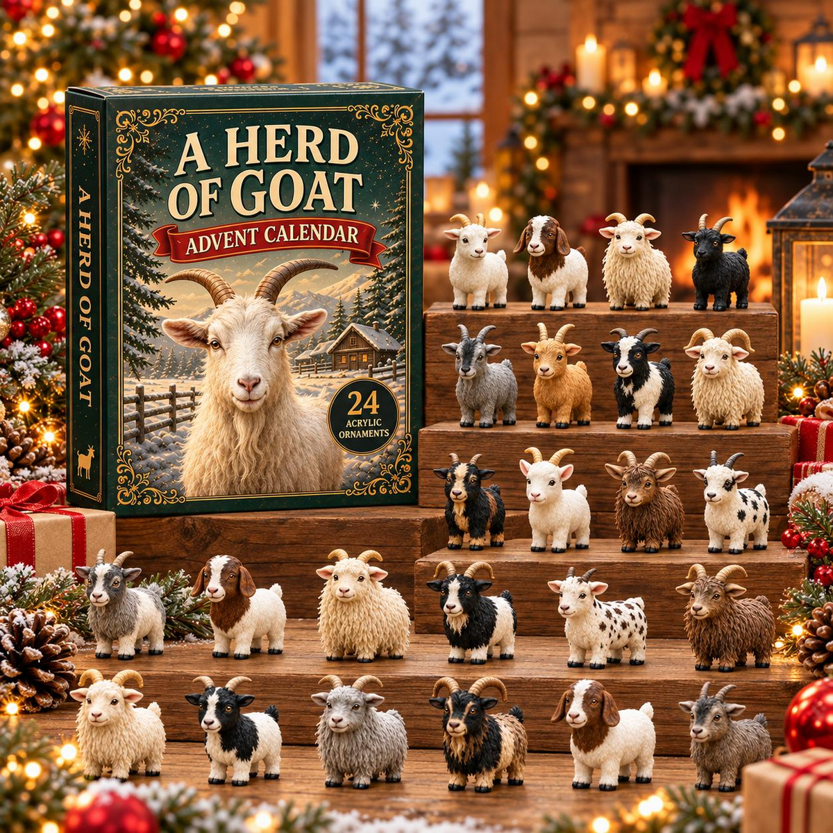 24-Day Sheep Advent Calendar – Cute Mini Lamb Ornaments Christmas Countdown Mystery Gift Box