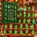 24-Day Frog Advent Calendar – Crystal-Style Frog Ornaments Christmas Countdown Mystery Box