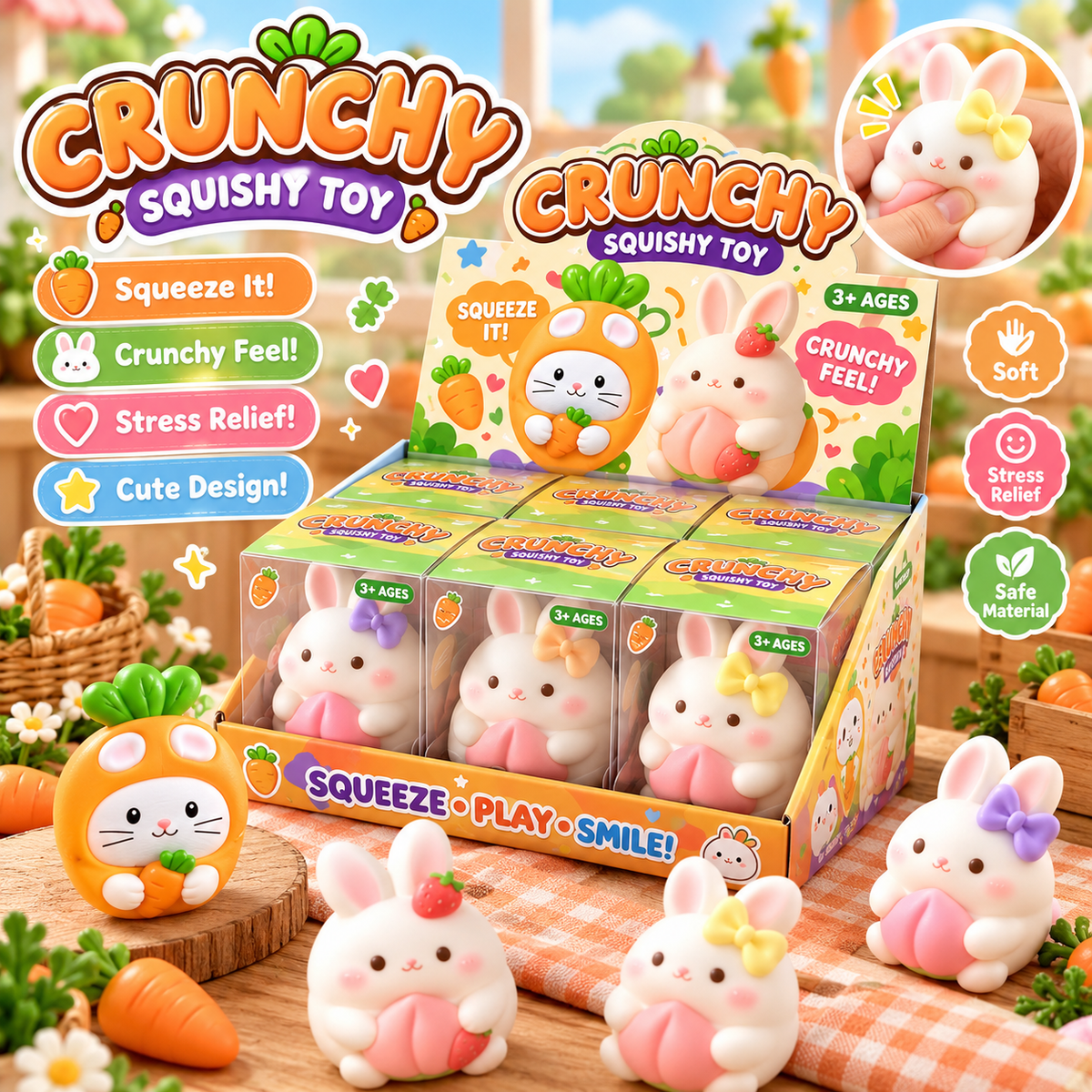 Crunchy Squishy Monster Blind Box – Soft Squeezable Sensory Fidget Toy with Fun Crunchy Sounds