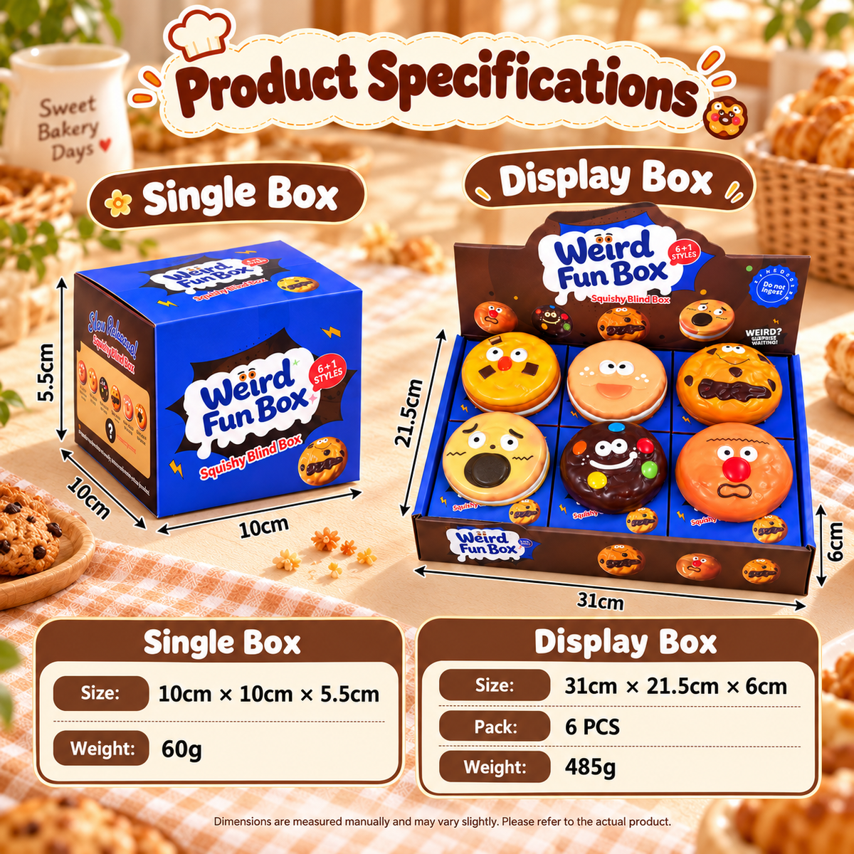 Cute Cartoon Cookie Squishy Mystery Blind Box – Soft Slow Rising Sensory Stress Relief Toy