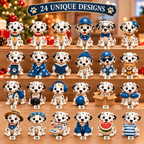 24-Day Dalmatian Dog Advent Calendar – Cute Spotted Puppy Figures Christmas Countdown Mystery Gift Box