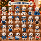 24-Day Dalmatian Dog Advent Calendar – Cute Spotted Puppy Figures Christmas Countdown Mystery Gift Box