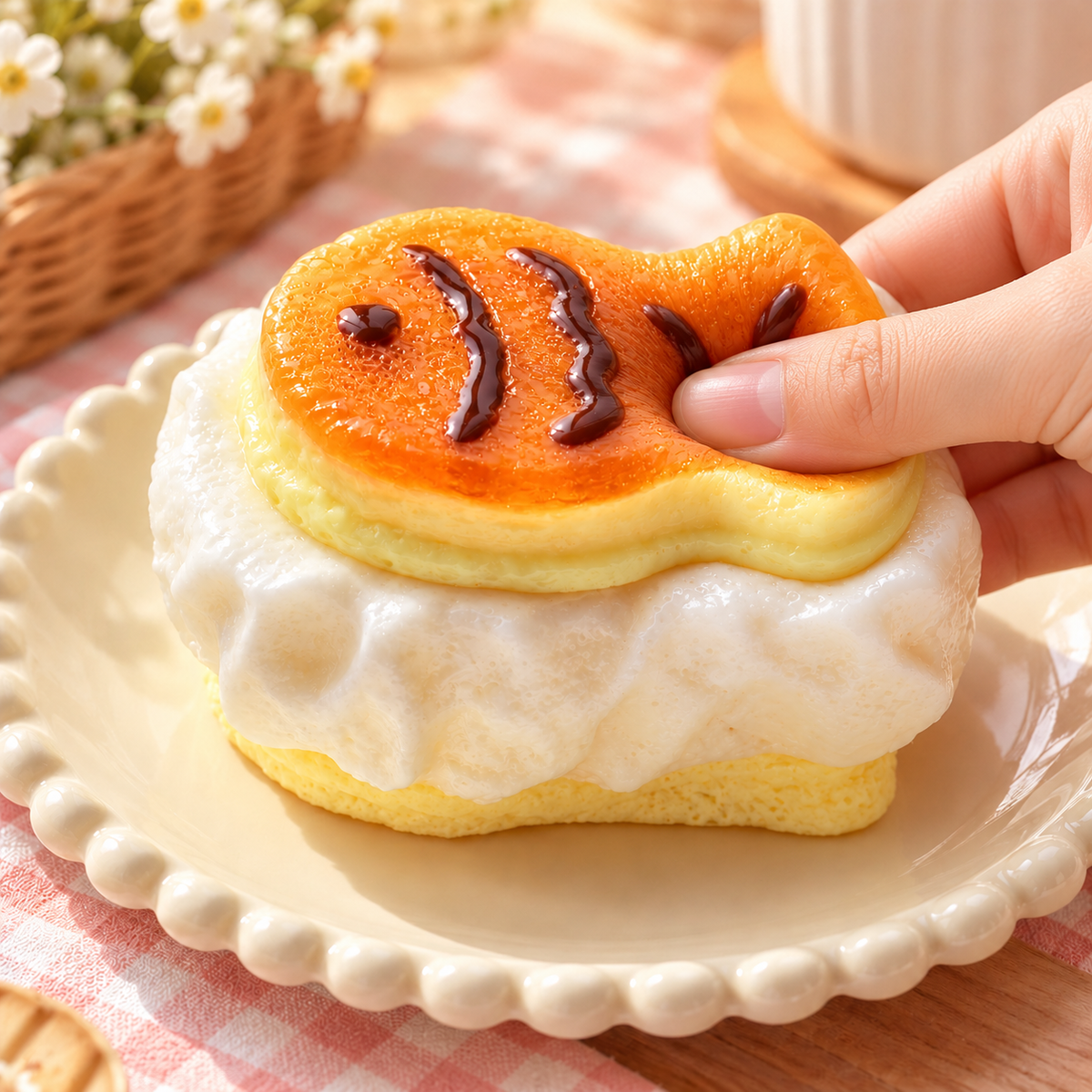 Taiyaki Fish-Shaped Pastry Squishy – Realistic Sensory Squeeze Toy with Soft Dough-Like Texture