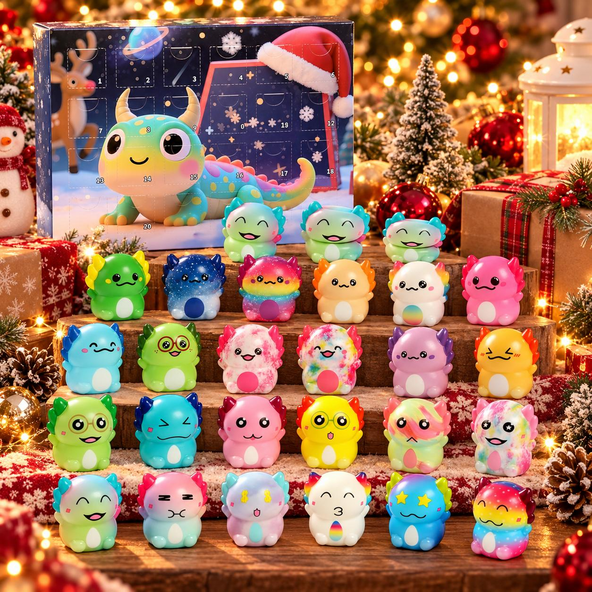 24-Day Christmas Squishy Advent Calendar – Soft Fidget Toys Countdown Mystery Gift Box
