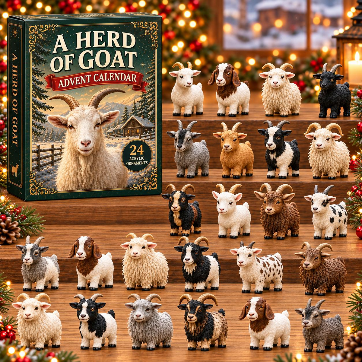 24-Day Sheep Advent Calendar – Cute Mini Lamb Ornaments Christmas Countdown Mystery Gift Box