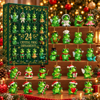 24-Day Frog Advent Calendar – Crystal-Style Frog Ornaments Christmas Countdown Mystery Box