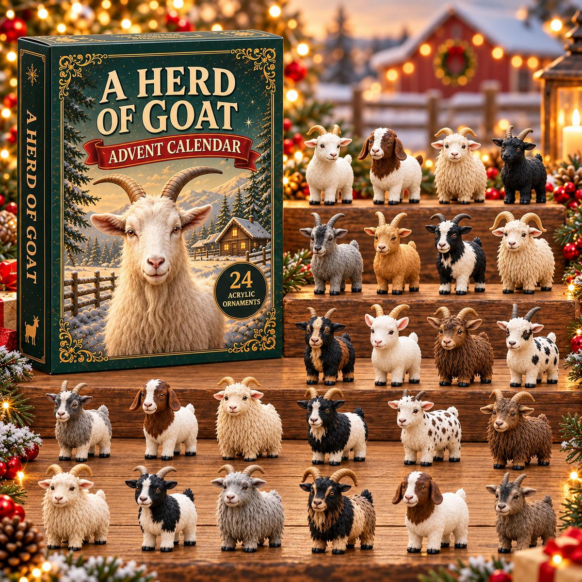 24-Day Sheep Advent Calendar – Cute Mini Lamb Ornaments Christmas Countdown Mystery Gift Box