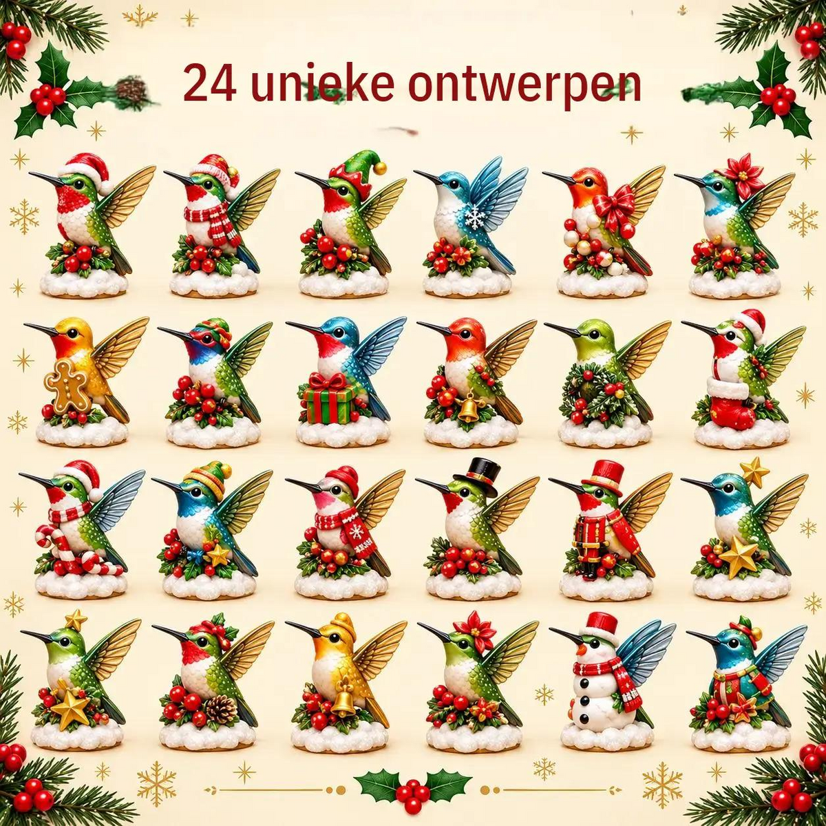 24-Day Christmas Advent Calendar – Acrylic Hanging Ornaments Mystery Surprise Gift Set