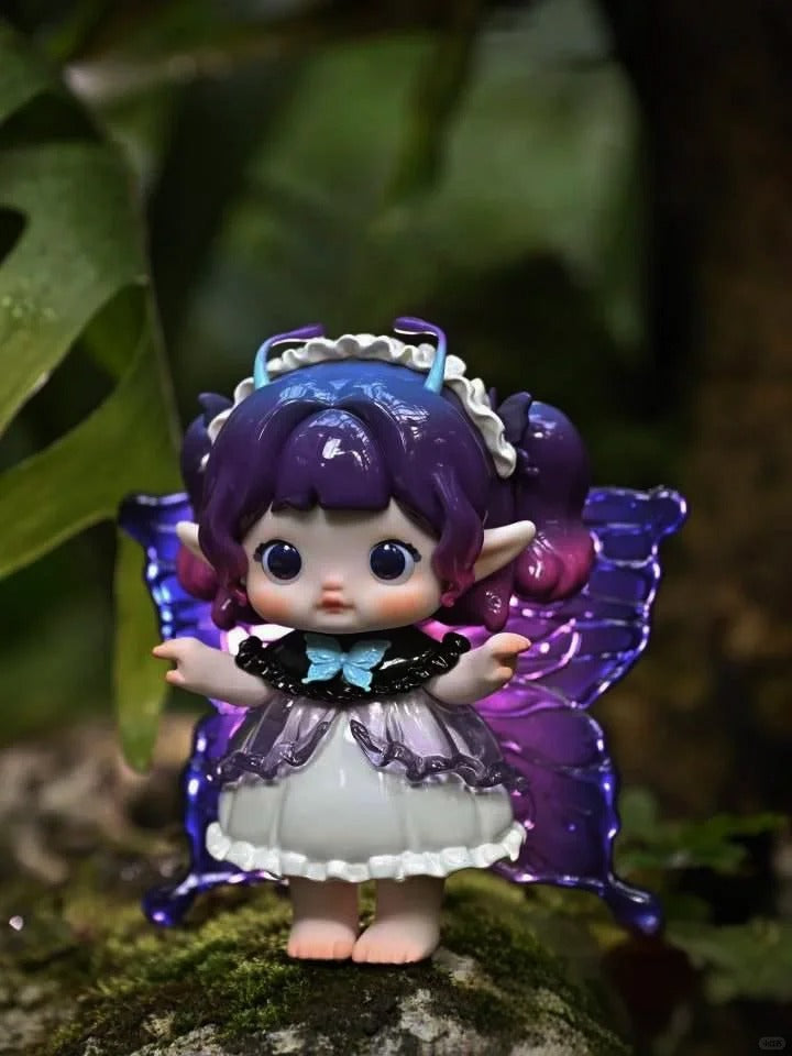 Nommi "Little World" Series Blind Box - Fantasy Art Toy Collection with Movable Eyes & Translucent Details (Mushroom, Wizard, Butterfly & More)