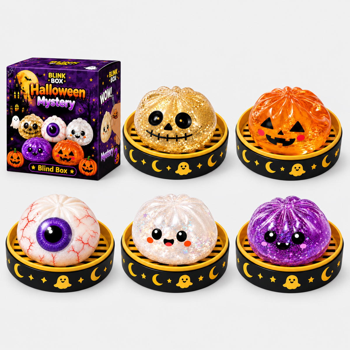Cute Halloween Ghost Squishy Toy – Soft Squeeze Stress Relief Fidget Toy