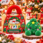 Christmas Dumpling Plush Mystery Box – Cute Cotton Stuffed Dumpling Toys with Steamer Basket Gift Set