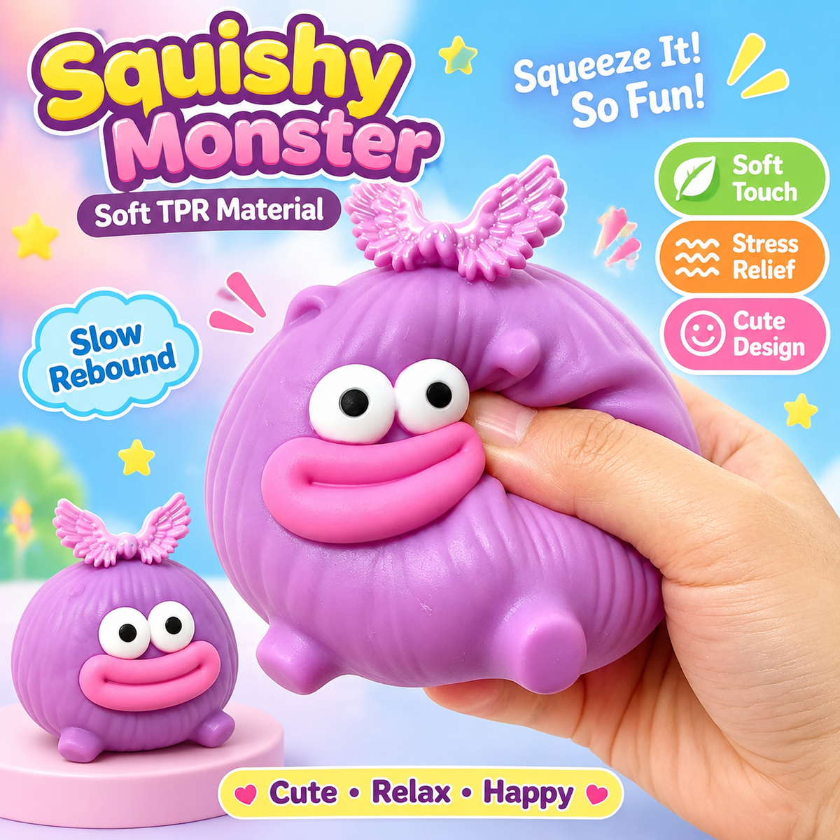 Crunchy Squishy Monster Blind Box – Soft Squeezable Sensory Fidget Toy with Fun Crunchy Sounds