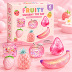 Fruit Squishy Mystery Box – 6-Piece Sensory Toy Set