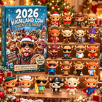 2026 Highland Cow Advent Calendar – 3D Christmas Countdown Mystery Box with Cute Cow Figures