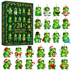 24-Day Frog Advent Calendar – Crystal-Style Frog Ornaments Christmas Countdown Mystery Box