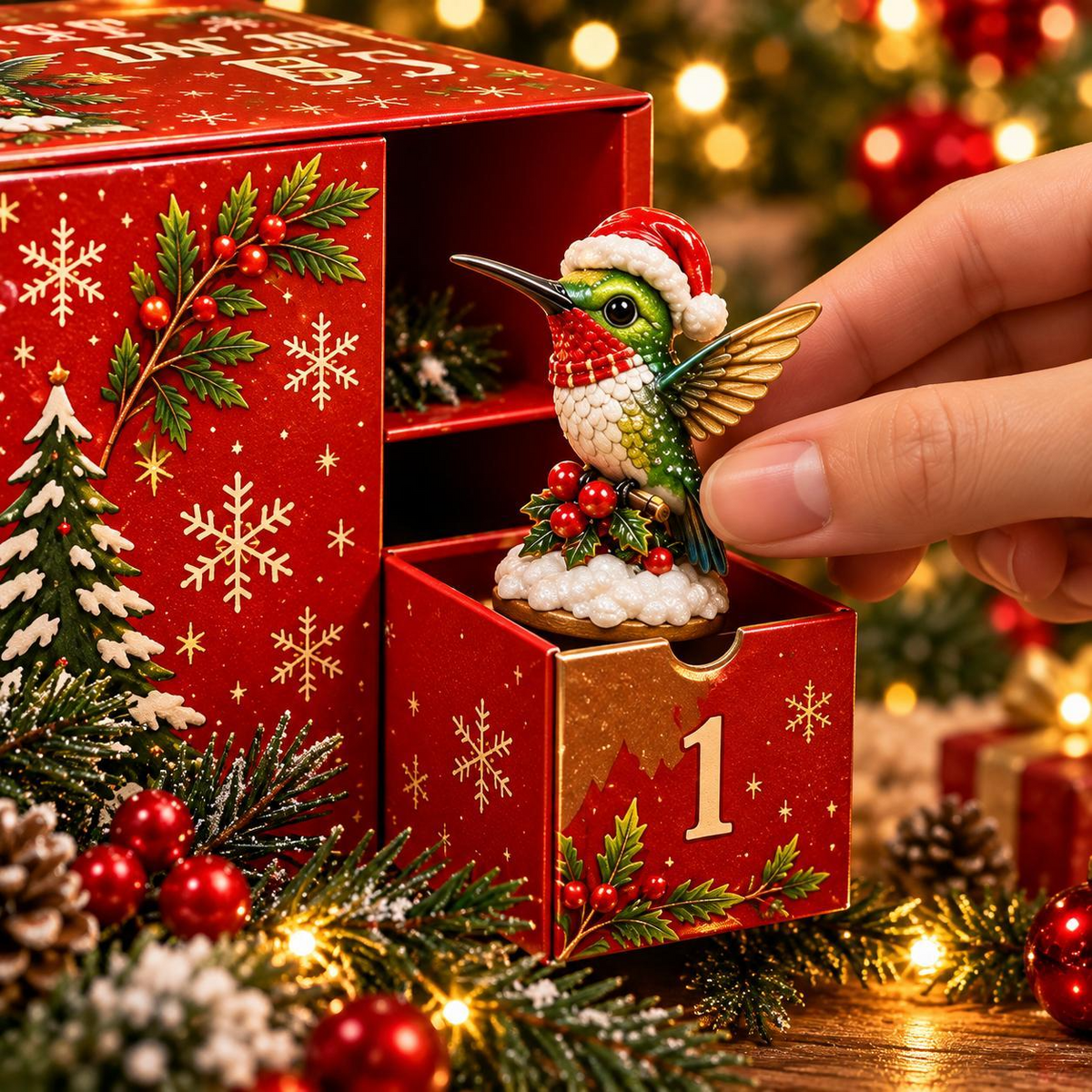 24-Day Christmas Advent Calendar – Acrylic Hanging Ornaments Mystery Surprise Gift Set