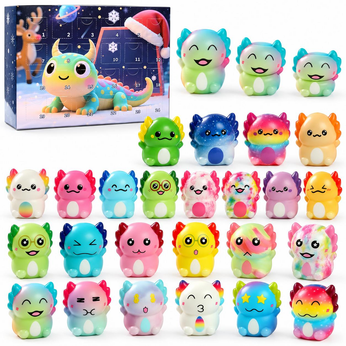 24-Day Christmas Squishy Advent Calendar – Soft Fidget Toys Countdown Mystery Gift Box