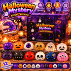 12-Piece Halloween Squishy Advent Calendar – Cute Ghost & Pumpkin Slow Rising Stress Relief Mystery Box