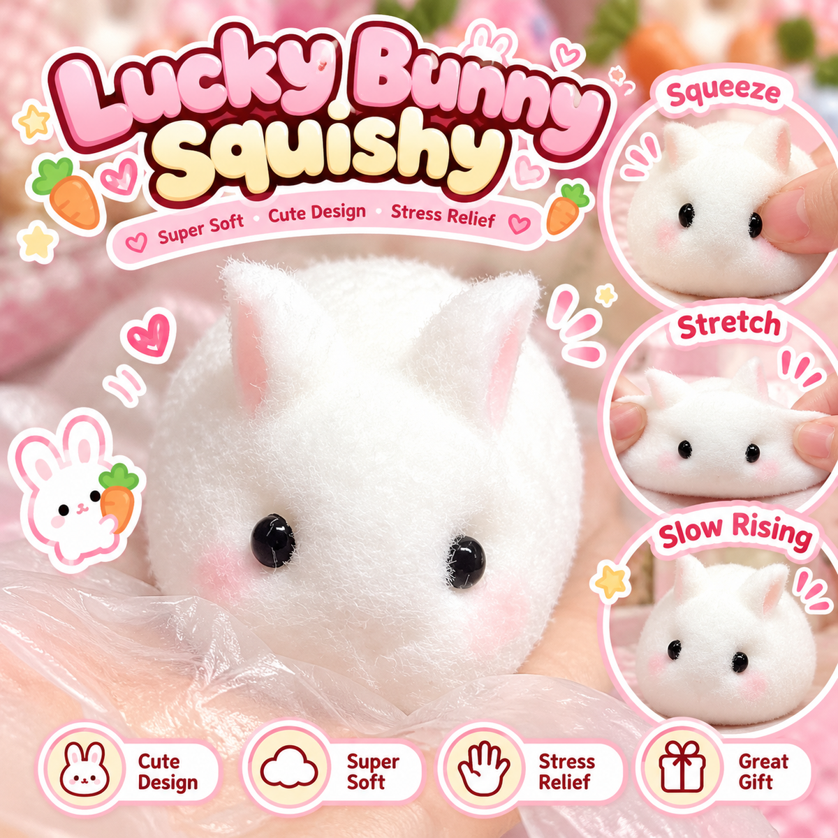 Cute Angel Animal & Strawberry Squishy Mystery Box – TPR Slow Rising Stress Relief Fidget Toy