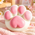 Large White Cat Paw Squishy with Heart – Food-Grade Silicone