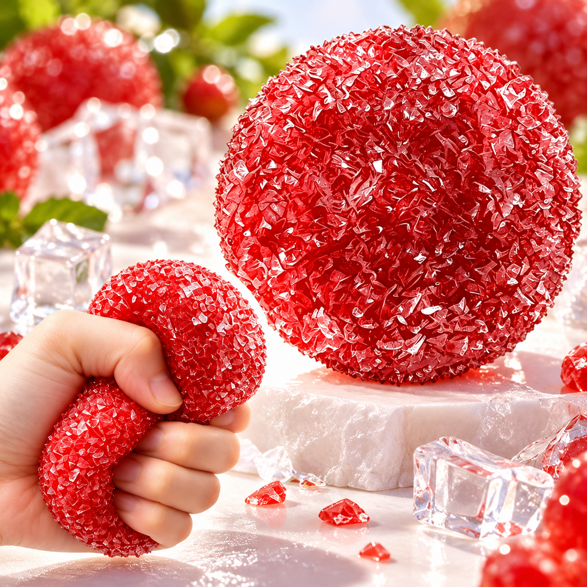 Realistic Yangmei Berry Squishy – 6cm TPR Fruit Sensory Squeeze Toy with Soft Texture
