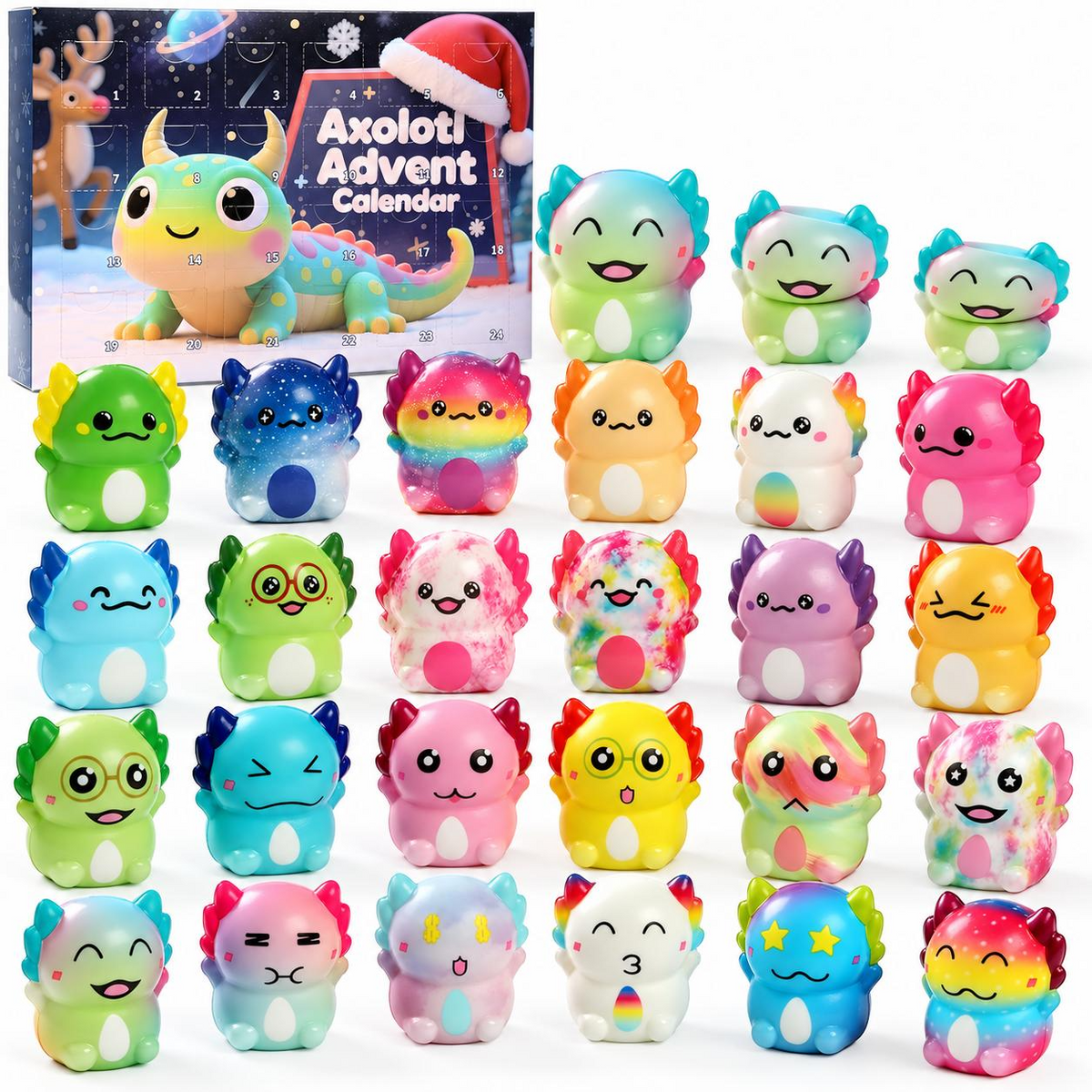 24-Day Christmas Squishy Advent Calendar – Soft Fidget Toys Countdown Mystery Gift Box
