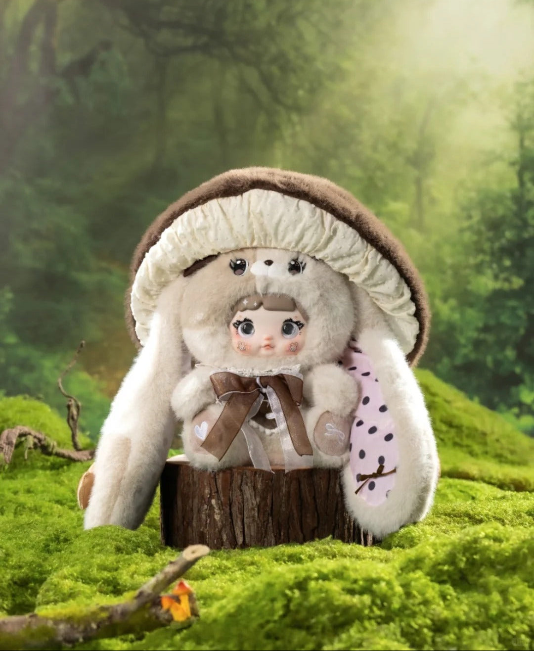 Nommi 400% Mushroom Hat Series - Giant Forest Elf Bunny Blind Box, Dreamy Fairy Tale Mystery Plush Collectible