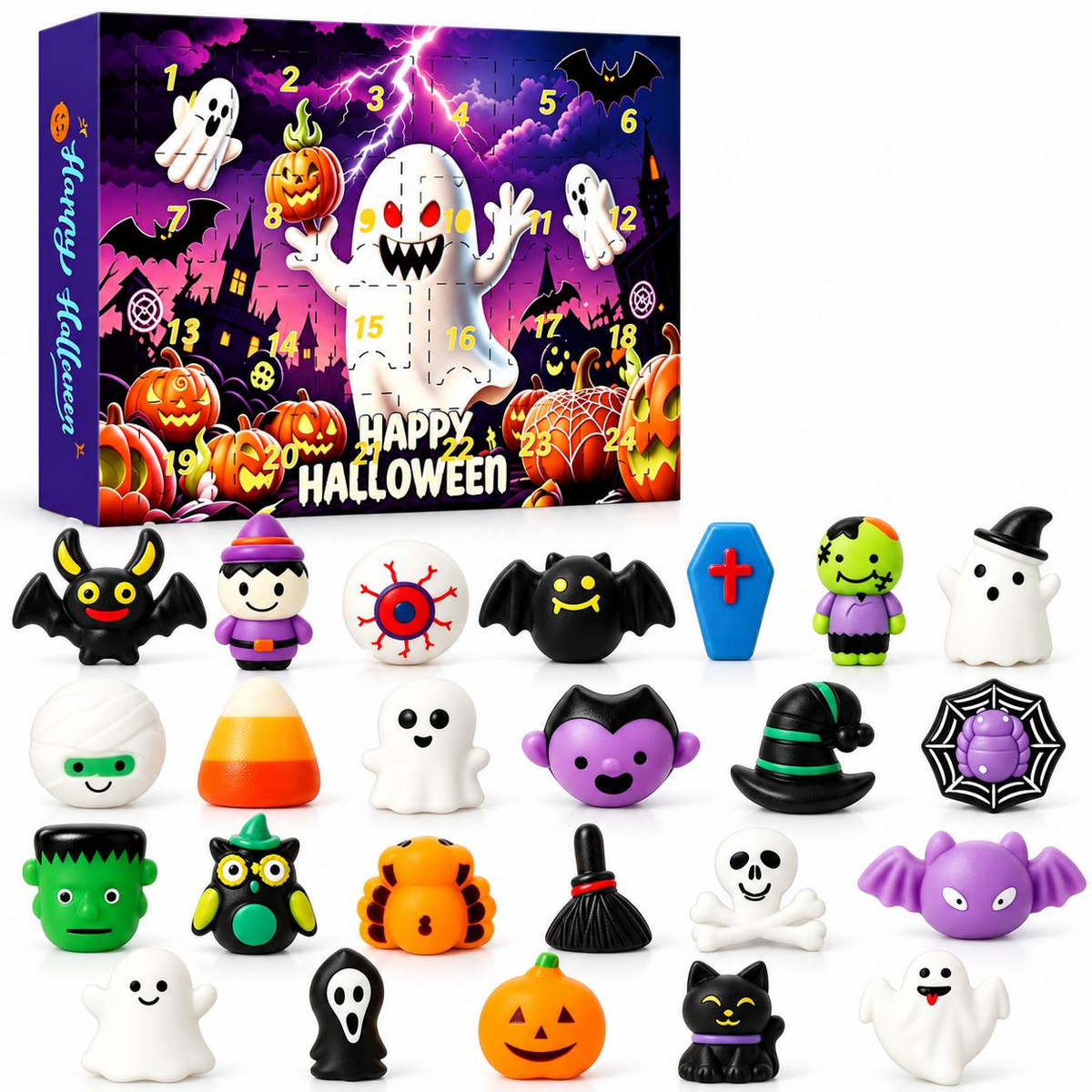 24-Day Christmas Squishy Advent Calendar – Cute Stress Relief Toys Countdown Mystery Gift Box