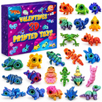 24-Day Animal Advent Calendar – Cute 3D Plastic Animal Figures Christmas Countdown Mystery Gift Box