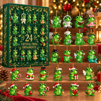 24-Day Frog Advent Calendar – Crystal-Style Frog Ornaments Christmas Countdown Mystery Box