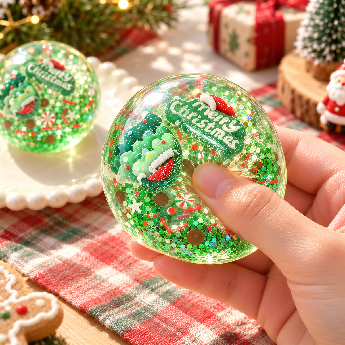 Christmas Squishy Ball – Soft Sensory Squeeze Toy for Adults and Festive Desk Breaks