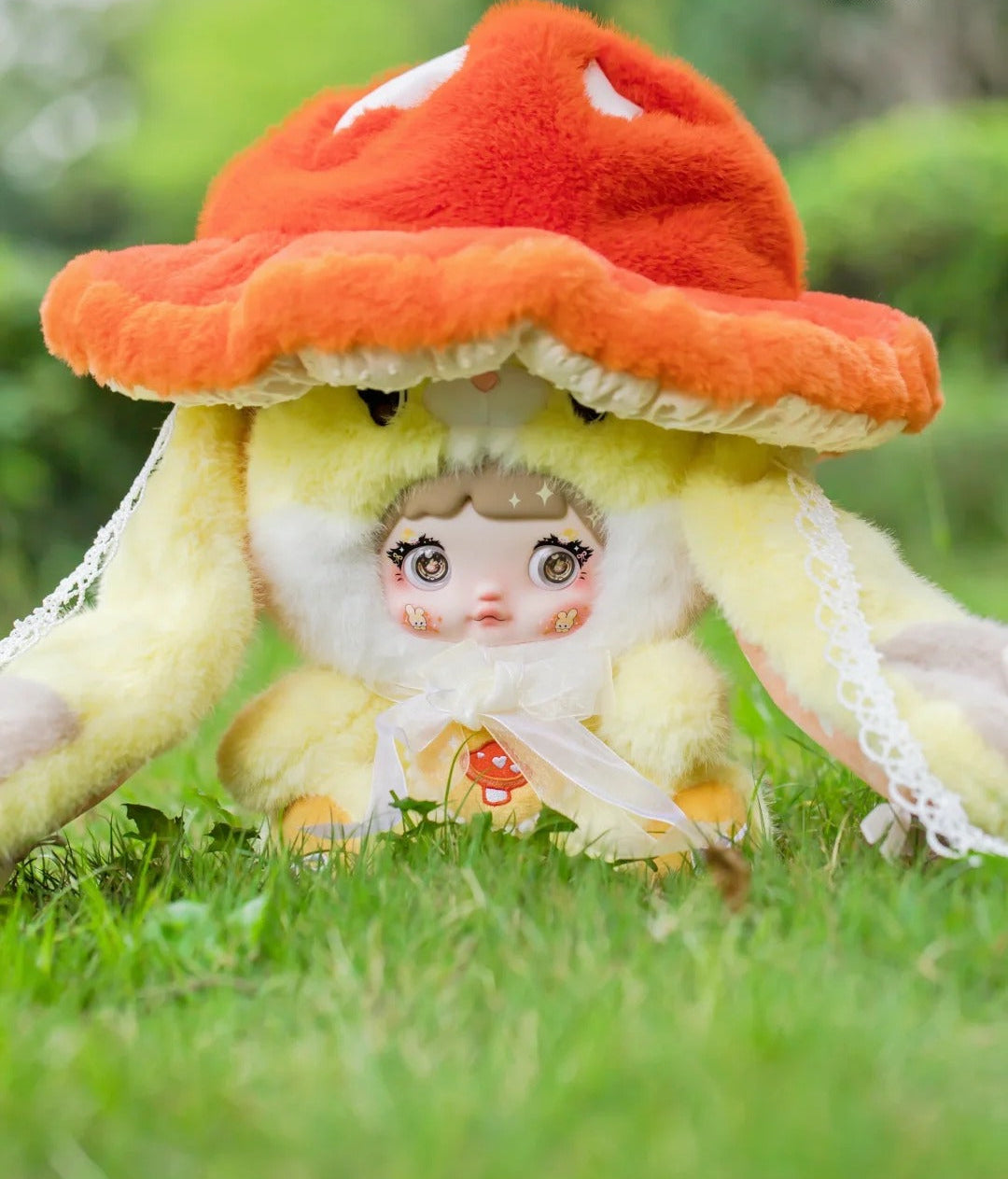 Nommi 400% Mushroom Hat Series Large Plush Blind Box - Giant Fairy Tale Mystery Toy with Interchangeable Eyes & Hats