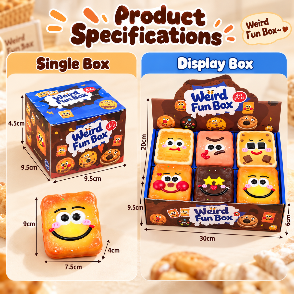 Cute Cartoon Cookie Squishy Mystery Blind Box – Soft Slow Rising Sensory Stress Relief Toy