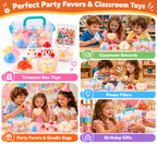 7 Pack Cute TPR Squishy Toys Gift Set with Storage Box & Stickers – Soft Sensory Fidget Toys for Kids