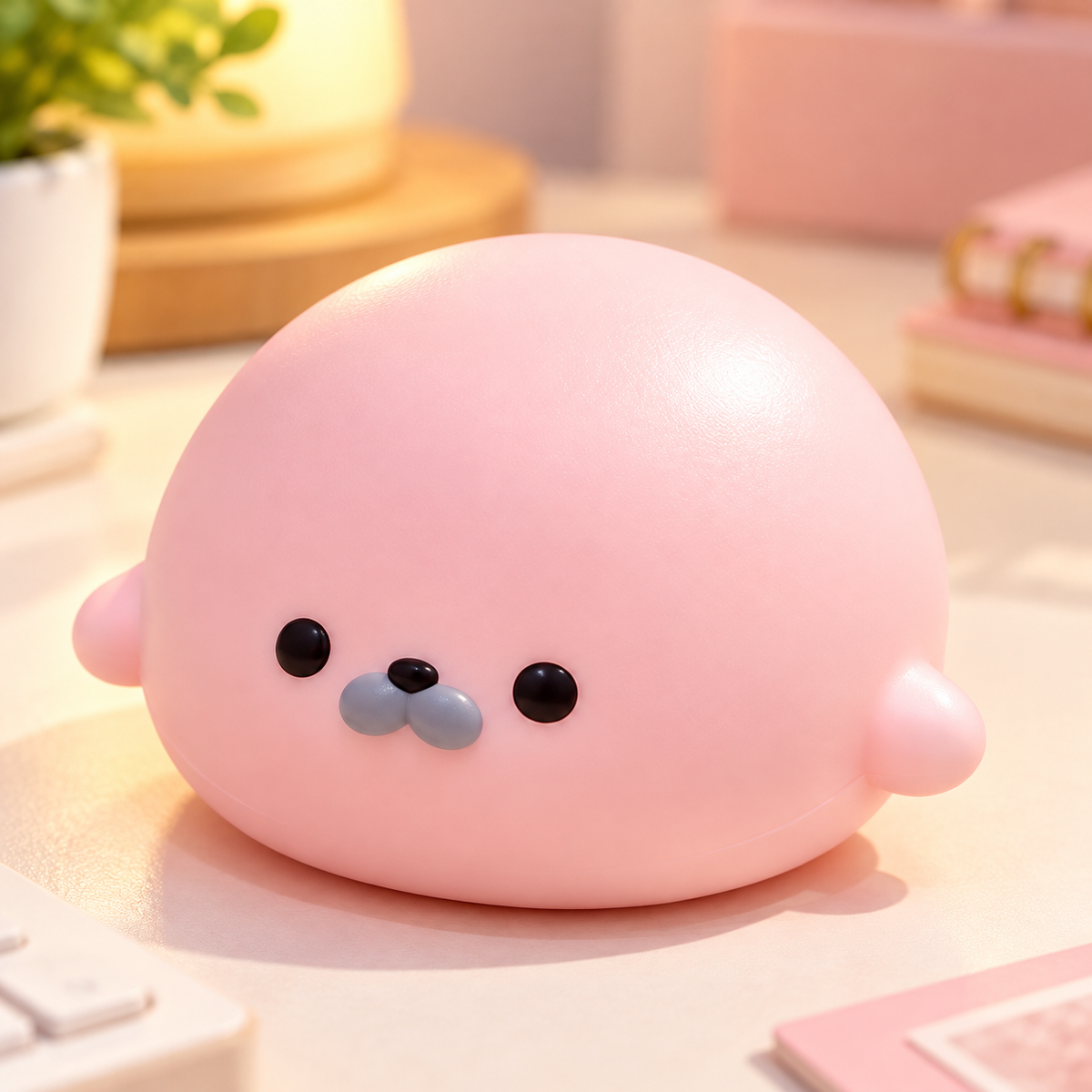 Cute Seal Mochi Squishy – Slow-Rising Sensory Squeeze Toy with Soft Texture and Desk Companion Design