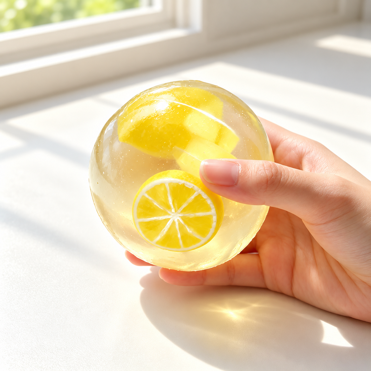 Realistic Fruit Squishy Ball – 6cm TPR Sensory Squeeze Toy with Soft Gel-Like Texture