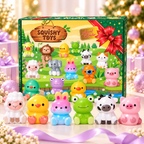 24-Day Christmas Advent Calendar – Cute Animal Slow Rising Squishy Surprise Box