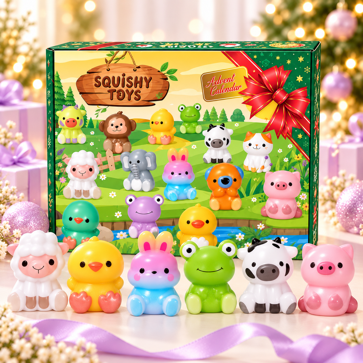24-Day Christmas Advent Calendar – Cute Animal Slow Rising Squishy Surprise Box