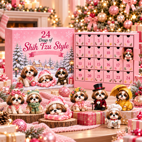 24 Day Yorkshire Terrier Advent Calendar 2026 – Cute Yorkie Dog Figurines Christmas Countdown Mystery Box Gift Set