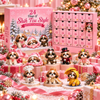 24 Day Yorkshire Terrier Advent Calendar 2026 – Cute Yorkie Dog Figurines Christmas Countdown Mystery Box Gift Set