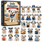 24-Day Dalmatian Dog Advent Calendar – Cute Spotted Puppy Figures Christmas Countdown Mystery Gift Box