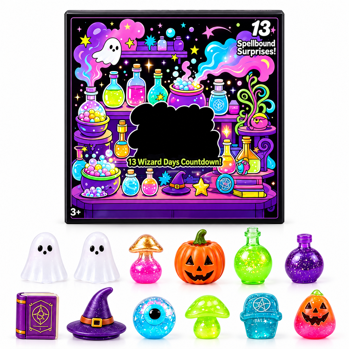 13-Piece Halloween Squishy Advent Calendar – Cute Ghost & Pumpkin Slow Rising Stress Relief Mystery Box