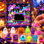 13-Piece Halloween Squishy Advent Calendar – Cute Ghost & Pumpkin Slow Rising Stress Relief Mystery Box