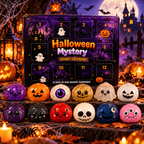 12-Piece Halloween Squishy Advent Calendar – Cute Ghost & Pumpkin Slow Rising Stress Relief Mystery Box