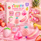 Fruit Squishy Mystery Box – 6-Piece Sensory Toy Set