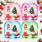 Christmas Ice Cube Squishy – Slow-Rising Sensory Toy with Snowflake Scene and Soft Gel-Like Feel