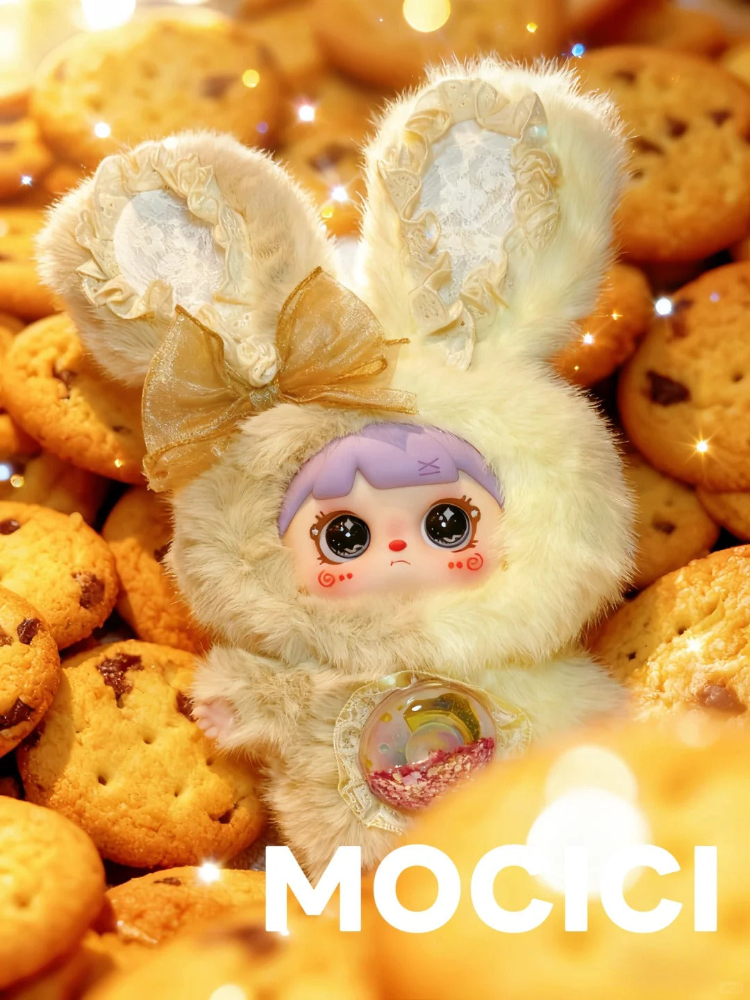 Mocici "Cookie Bunny" Series - Gourmet Patisserie Mystery Plush with 3 Swappable Eye Plates: The Sweetest Bunny in the Bakery